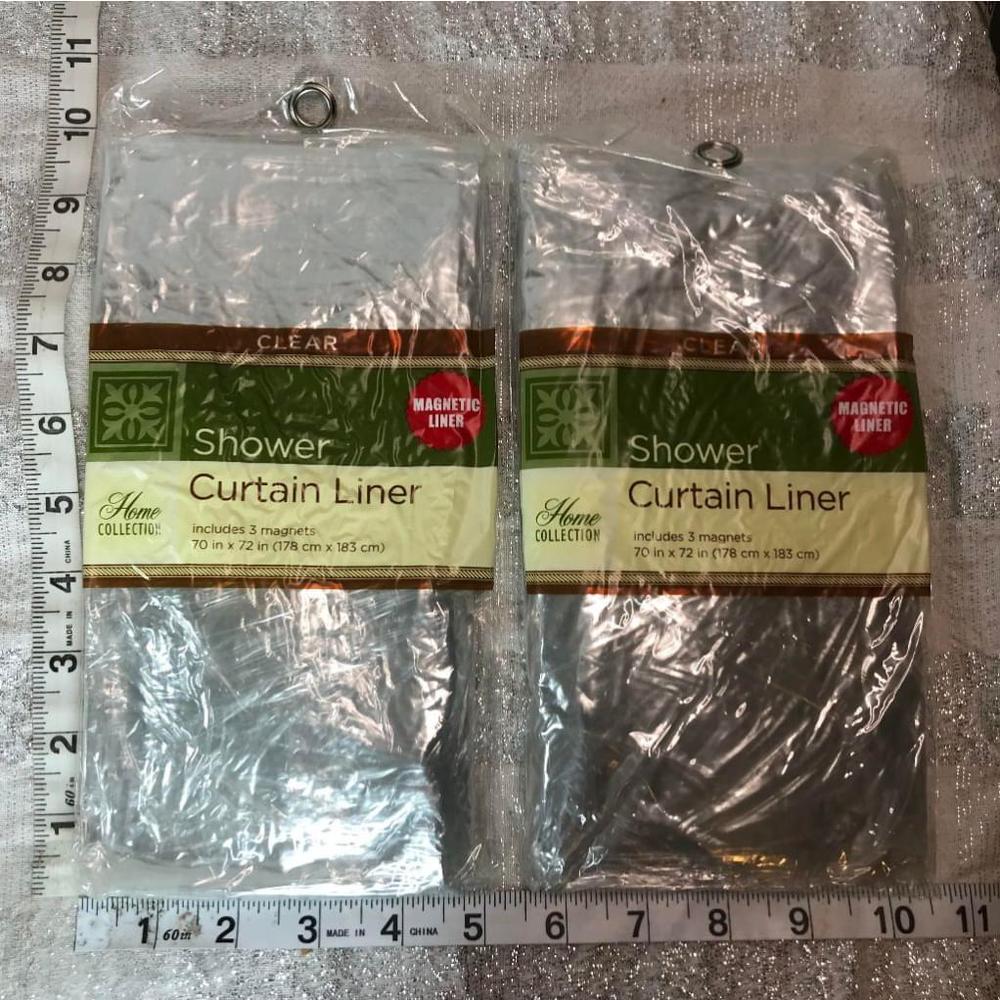 Home Collection Clear Shower Curtain Liner 70" x 72" 3 Magnets - Picture 5 of 6